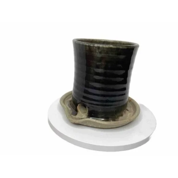 Pigeon River Pottery Handmade Signed Art Pottery Bacon Cooker Studio Pottery - Picture 3 of 7